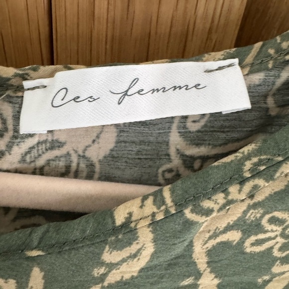 Ces Femme Olive Patterned Blouse - Picture 2 of 5